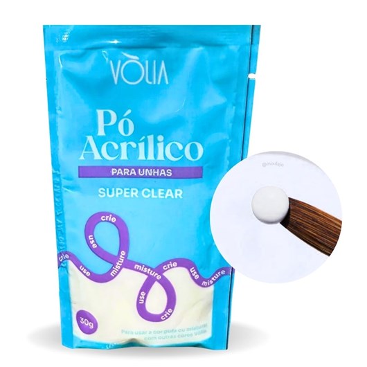 Pó Acrílico Super Clear (transparente) 30g Vólia