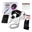 Micro Motor De Unhas 45 Mil Rpm Porquinho Nail Drill Bivolt (Branca e preta)