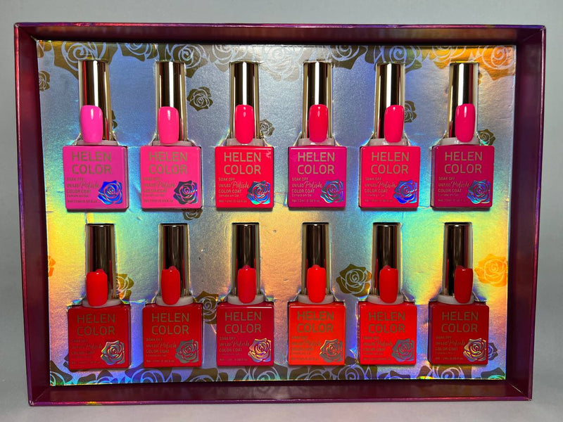 Kit 12 Esmaltes em Gel Cores Neon - Helen Color