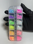 Estojo Glitter flocado finíssimo Aurora com 12 cores