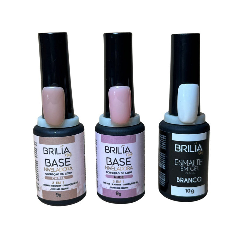 COMBO - Na compra de 1 base Niveladora Camel + Base Niveladora Nude,  ganha de brinde um esmalte em gel branco