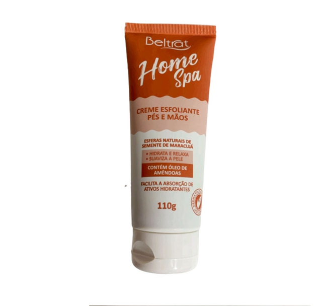 Esfoliante mãos e pés com óleo de amêndoas e esferas naturais de semente de maracujá 110g