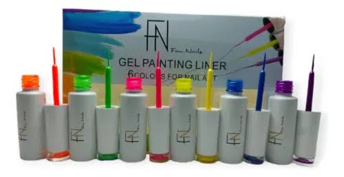 Kit Gel Paiting Linear 6 cores Neon FanNails