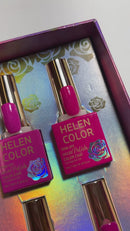 Kit 12 Esmaltes em gel tons Rosa  - Helen Color