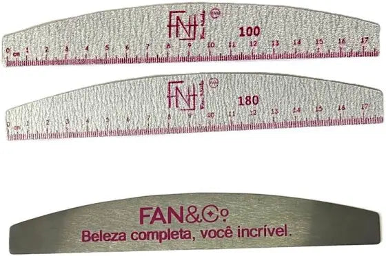 Kit Base Metal + 10 Lixas gramaturas 100/180 FanNails